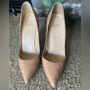 Christian Louboutin Nude Patent Leather Pumps
